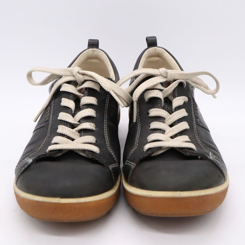 Ecco Womens Chase Shoes Size 7 Casual Walking Sneaker Black Leather Euro 37 - Picture 8 of 11